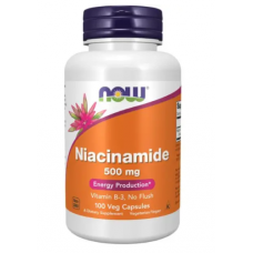 NOW Foods uztura bagātinātājs Niacīns (Niacinamide) 500mg, 100 kaps.